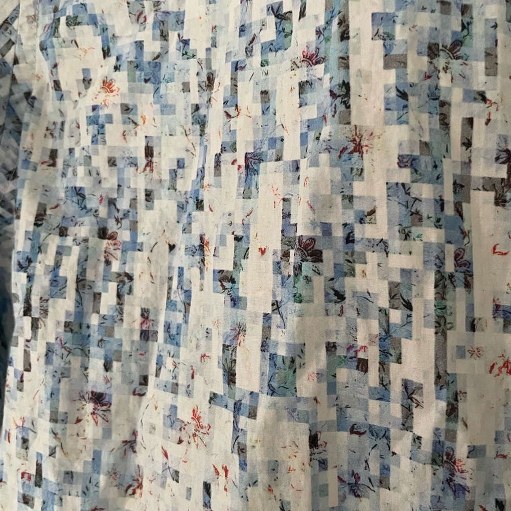 Desigual Blue and White Patterned 100% cotton Men’s Button down Shirt - Picture 6 of 11